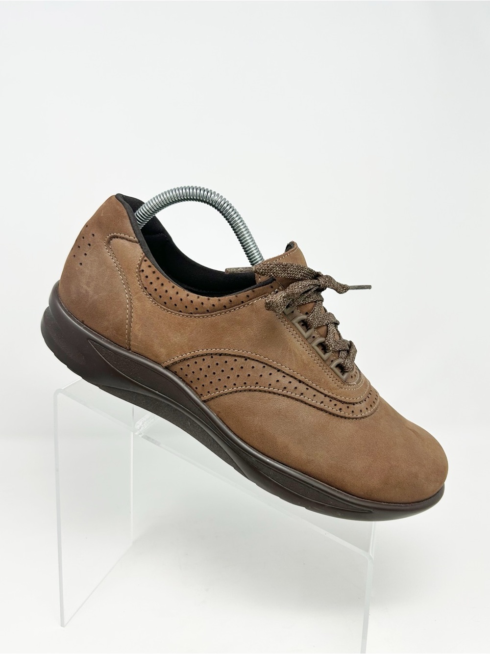 SAS Walk Easy Brown Lace Up Comfort Walking Shoes Low Top Sneaker Size 10